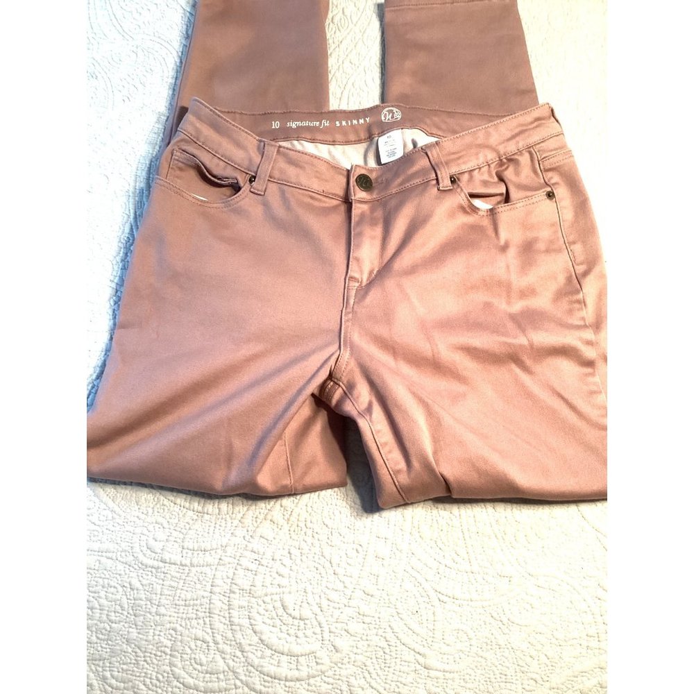 Women’s W62 Signature Fit Skinny Jeans * Pink*Brushed Denim*  EUC*Size 10
